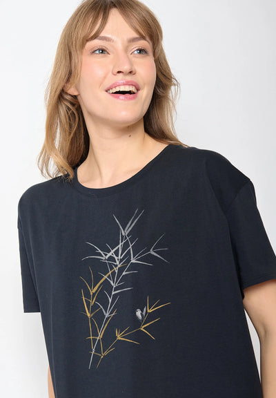 GREENBOMB Damen Nature Bird Reed ( Feel T-Shirt GOTS)