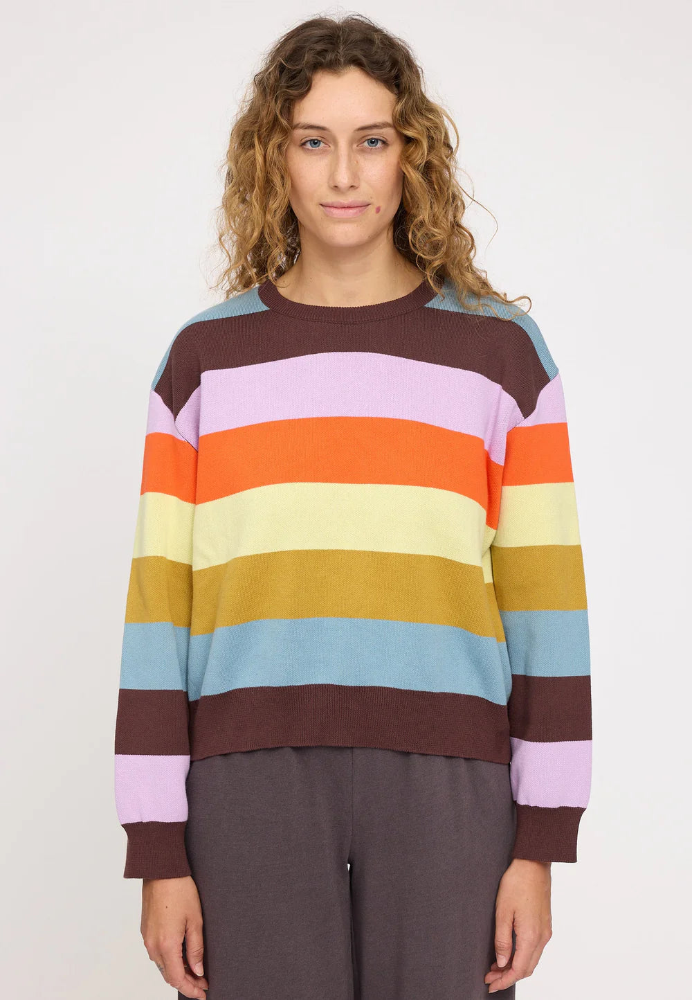 Mazine Da Striped Jacquard Knit Jumper