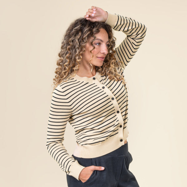 LIVING CRAFTS GOTS Damen-Strickjacke Scara