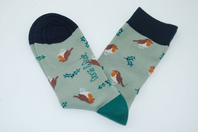 Doris & Dude Bamboo Socks Greeen Robin