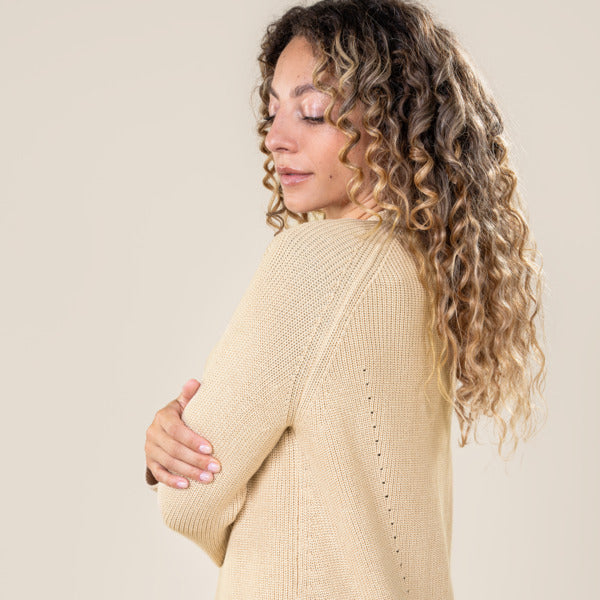LIVING CRAFTS GOTS Damen-Strickjacke Olivia