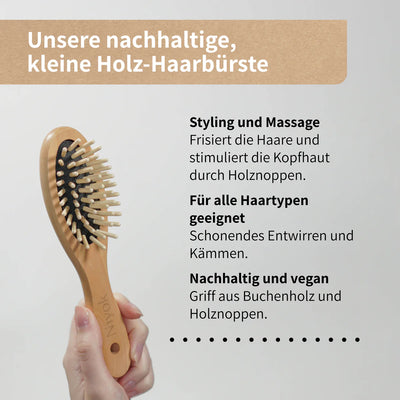 Niyok Haarbürste klein mit Holznoppen