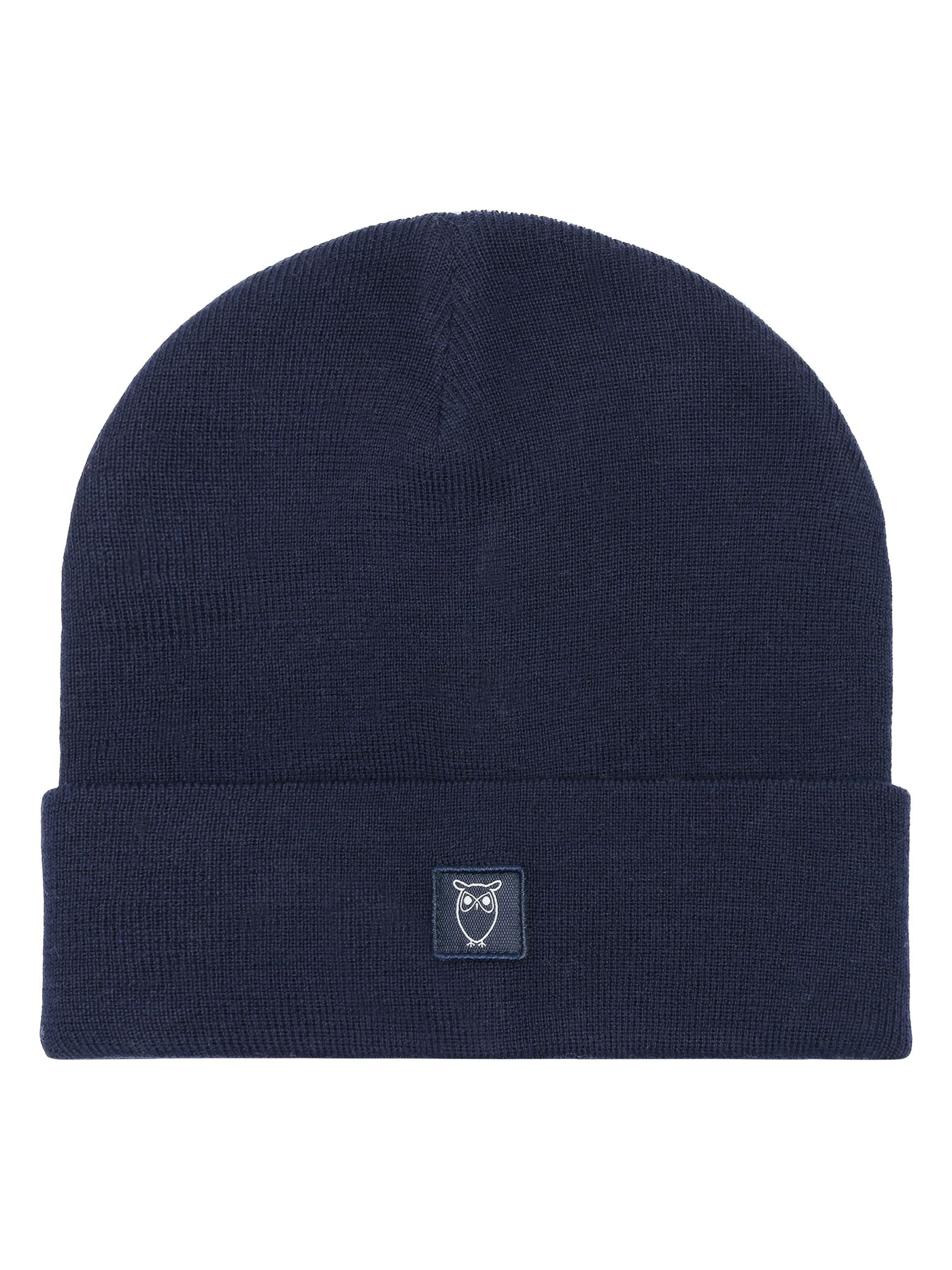 Knowledge Cotton Merino double layer badge beanie