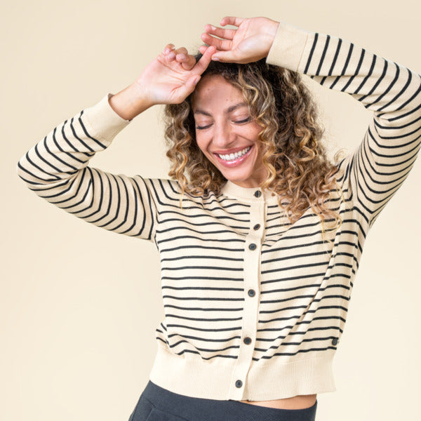 LIVING CRAFTS GOTS Damen-Strickjacke Scara