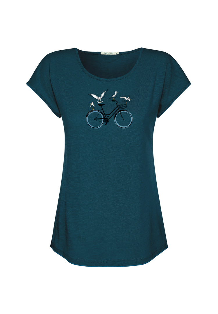 GREENBOMB Da-T-Shirt Bike Seagull ( Cool T-Shirt)