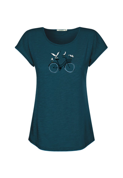 GREENBOMB Da-T-Shirt Bike Seagull ( Cool T-Shirt)