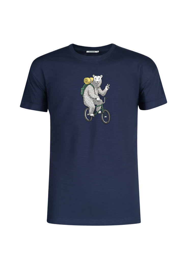 GREENBOMB Animal Bear Bike  T-Shirt GOTS