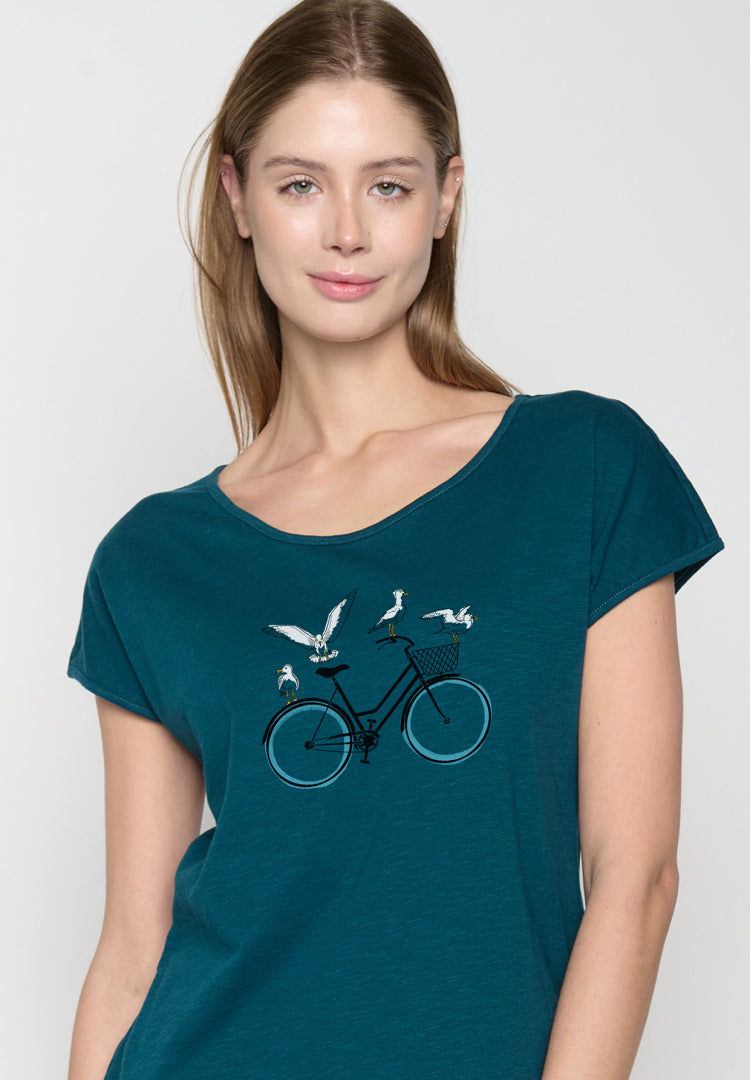 GREENBOMB Da-T-Shirt Bike Seagull ( Cool T-Shirt)
