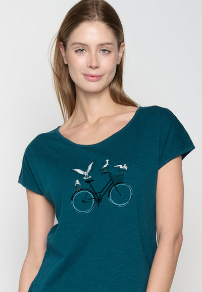 GREENBOMB Da-T-Shirt Bike Seagull ( Cool T-Shirt)
