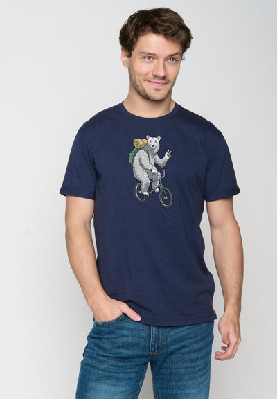 GREENBOMB Animal Bear Bike  T-Shirt GOTS