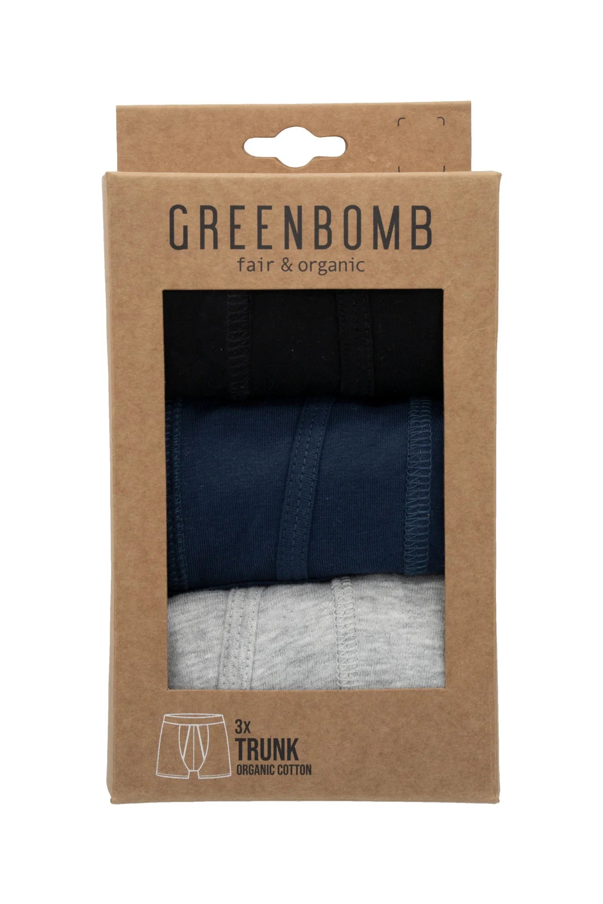 Greenbomb Basic 3 mal Trunk Underwear GOTS