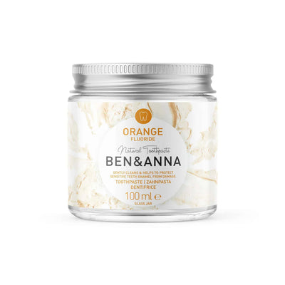 Ben & Anna Zahnpasta Orange mit Fluorid im Glas / 100ml