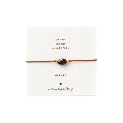 Gemstone Card Garnet Gold Bracelet