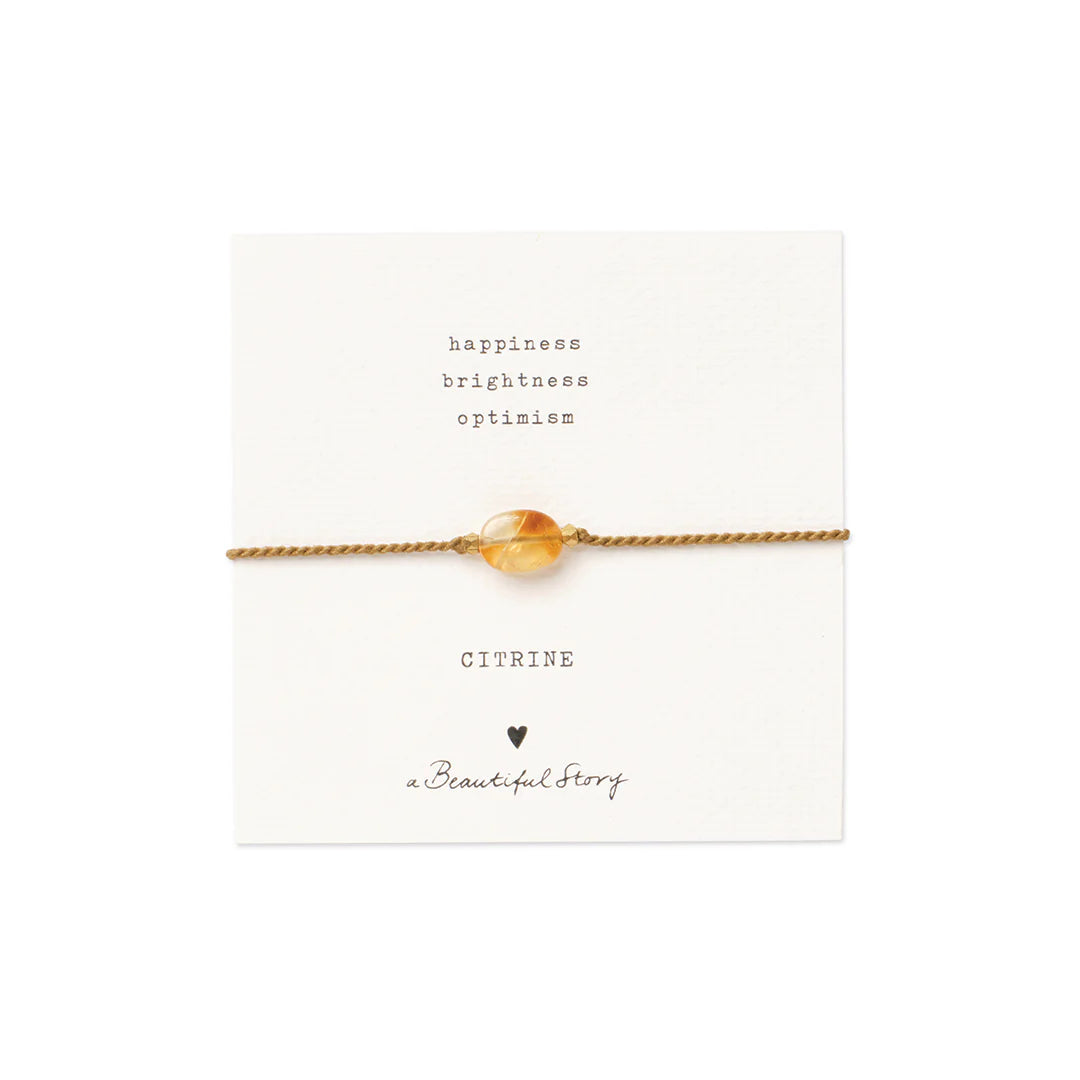 Gemstone Card Citrine Gold Bracelet