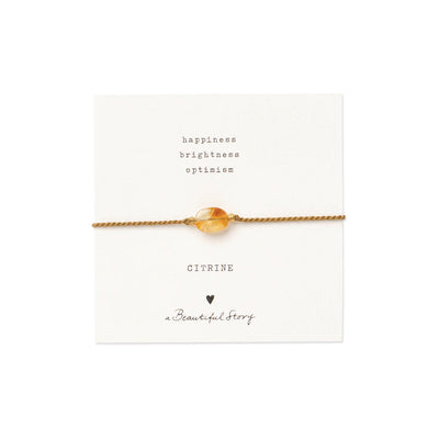 Gemstone Card Citrine Gold Bracelet