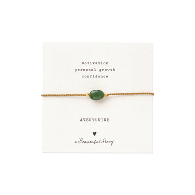 Gemstone Card Aventurine Gold Bracelet