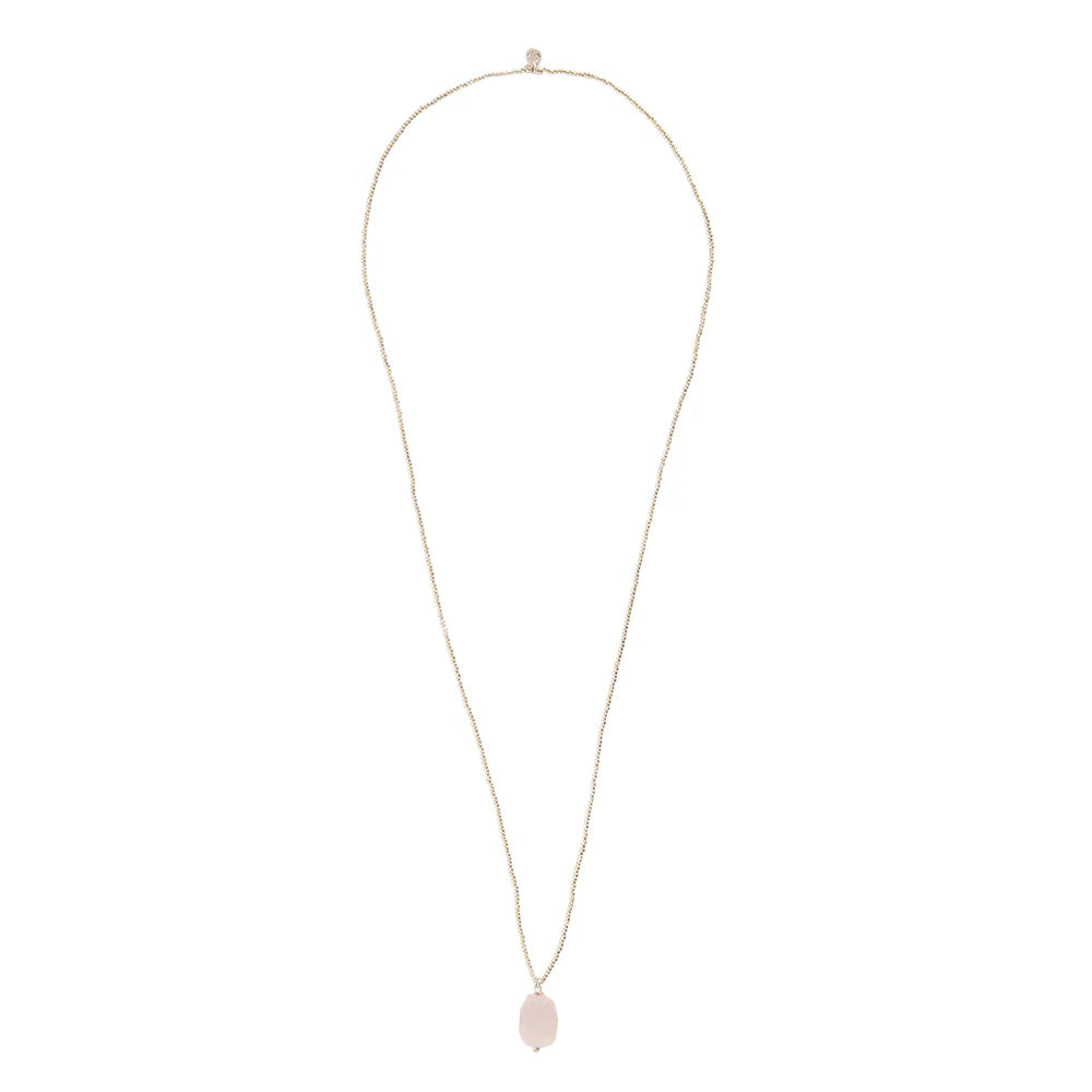 A Beautiful Story Calm Rose Quartz Necklace Silver