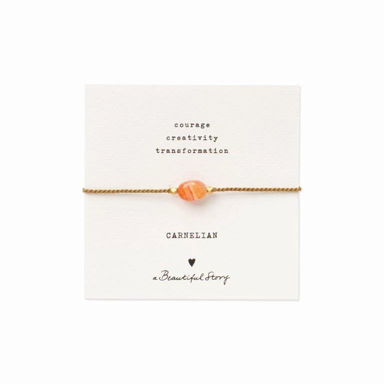 Gemstone Card Carnelian Gold Bracelet