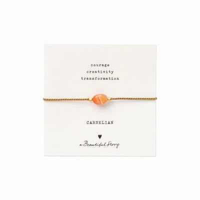 Gemstone Card Carnelian Gold Bracelet