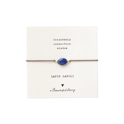 Gemstone Card Lapis Lazuli Silver Bracelet