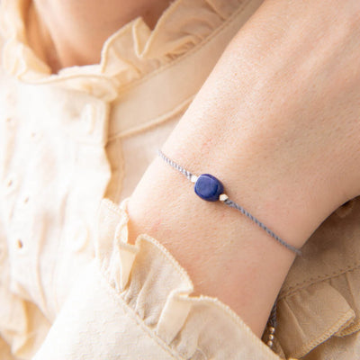 Gemstone Card Lapis Lazuli Silver Bracelet