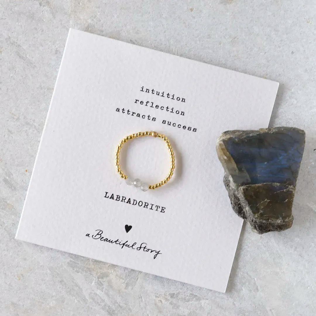 Clarity Labradorite Ring Gold