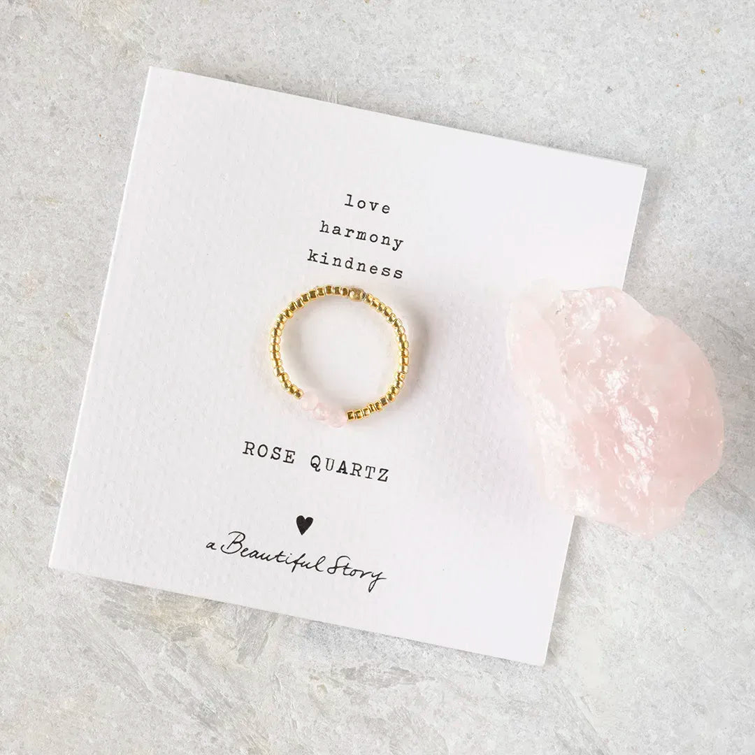 Clarity Rose Quartz Ring Gold