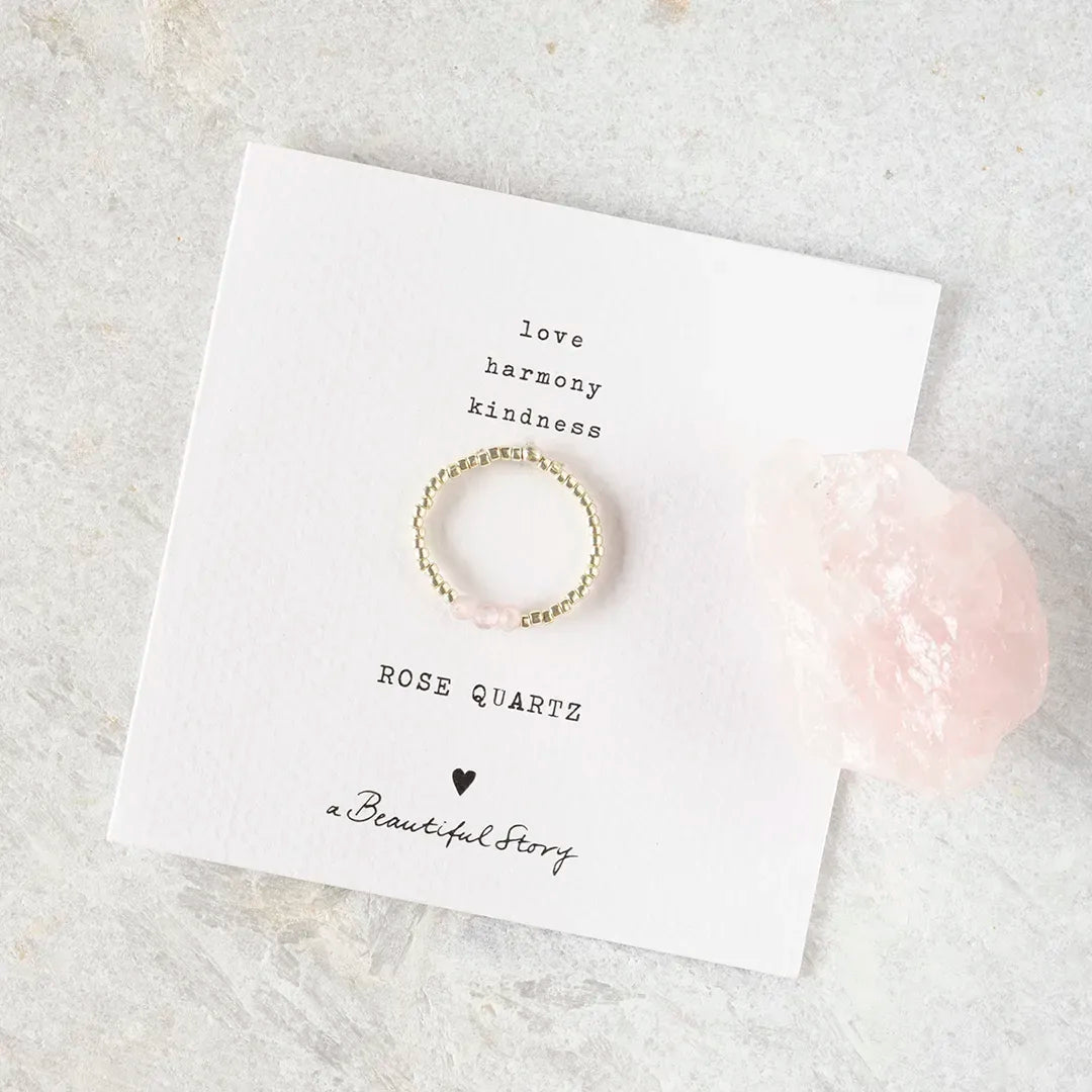 Clarity Rose Quartz Ring Silber