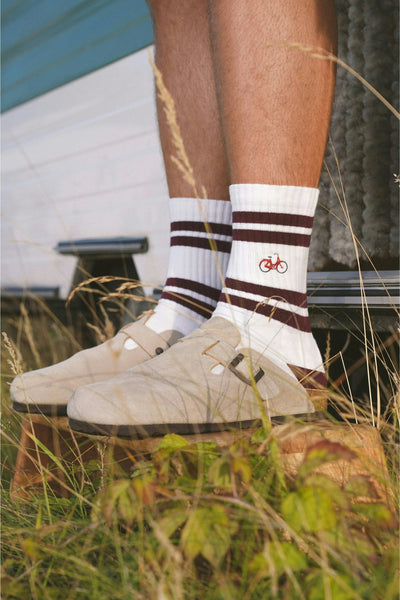 Crew Socks burgundy bike