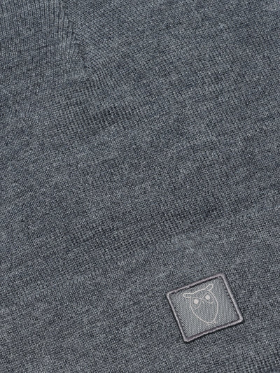 Knowledge Cotton Merino double layer badge beanie
