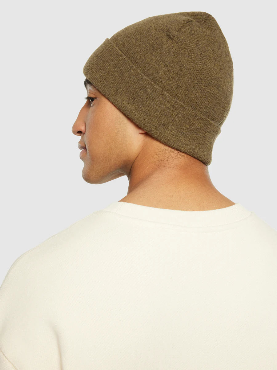 Knowledge Cotton Organic rib wool beanie - GOTS