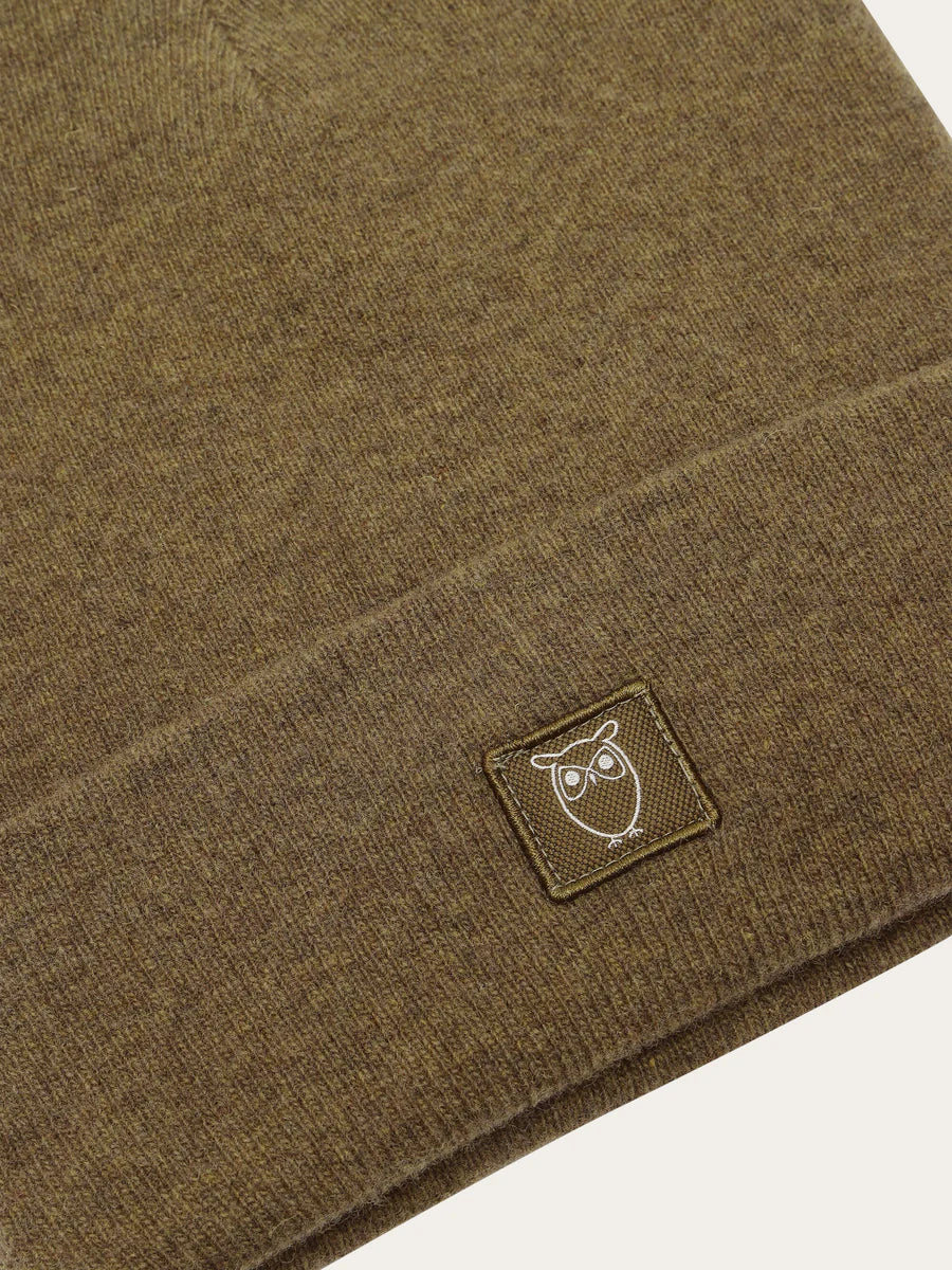 Knowledge Cotton Organic rib wool beanie - GOTS