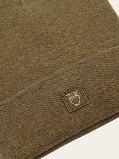 Knowledge Cotton Organic rib wool beanie - GOTS