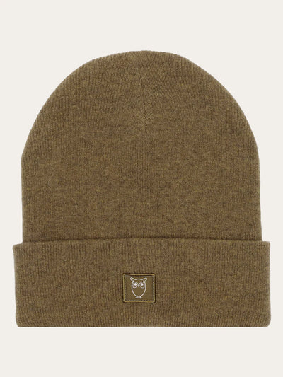 Knowledge Cotton Organic rib wool beanie - GOTS