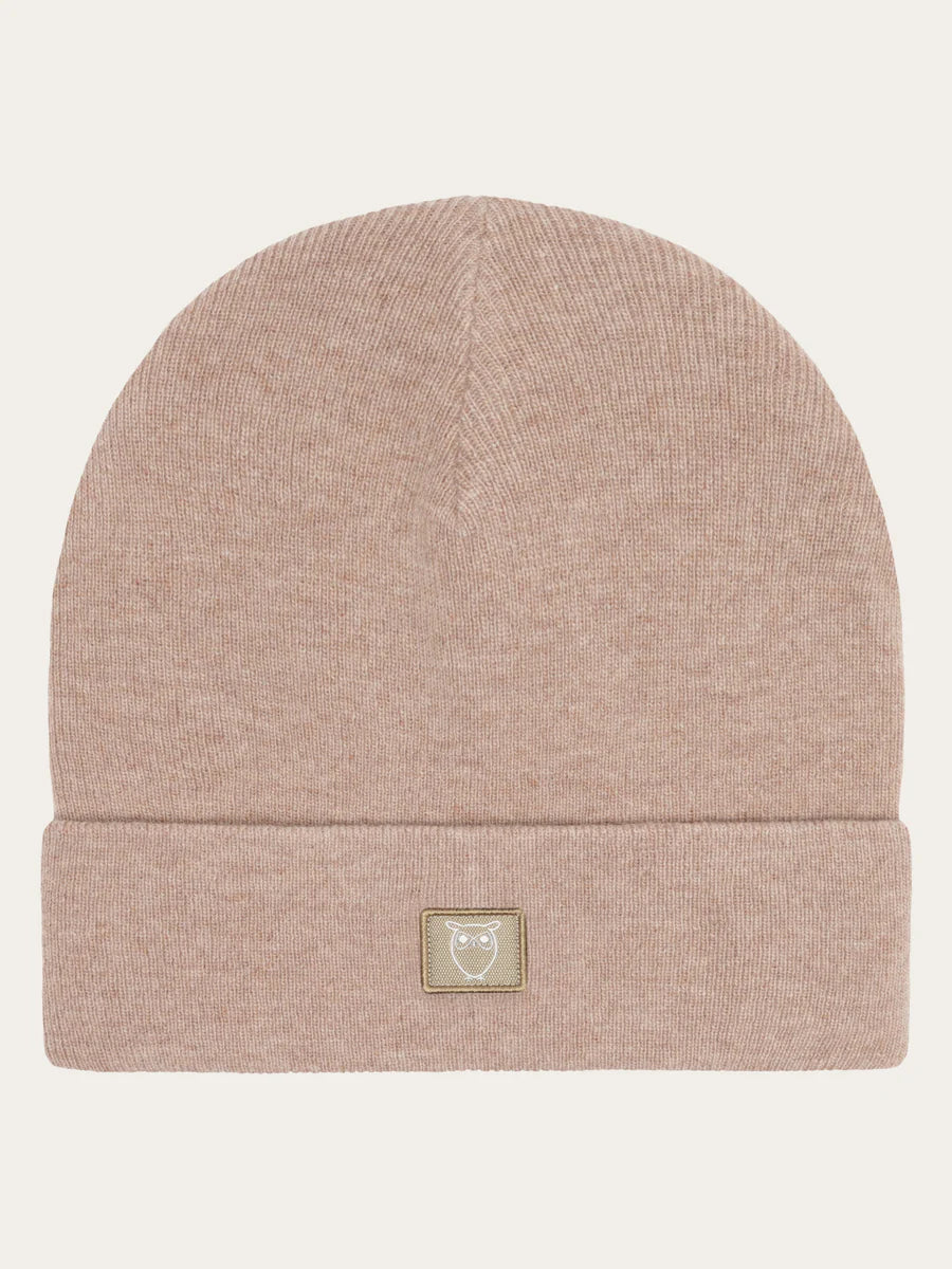 Knowledge Cotton Organic rib wool beanie - GOTS