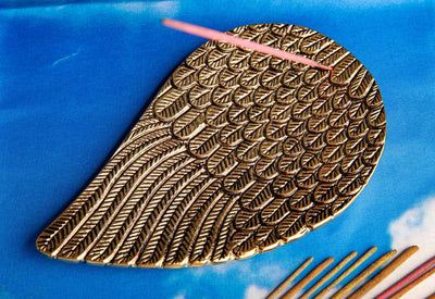 Berk Engelsflügel Weißmetallhalter, Gold/ Antik