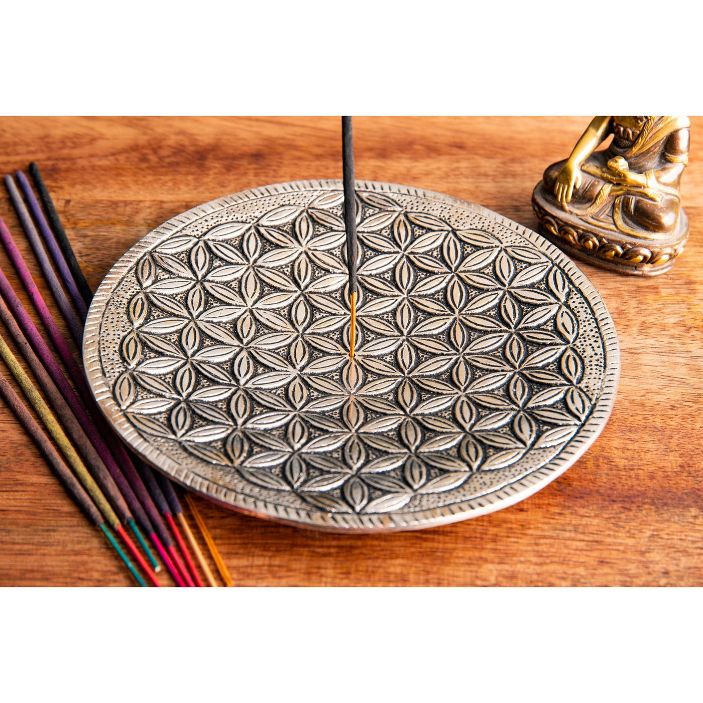 Berk Stäbchenhalter Blume des Lebens Weißmetallhalter