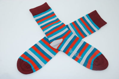 Doris & Dude Bamboo Socks Teal Stripes