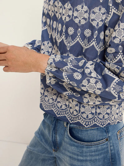 LANIUS  Langarm Bluse mit Kräuseln