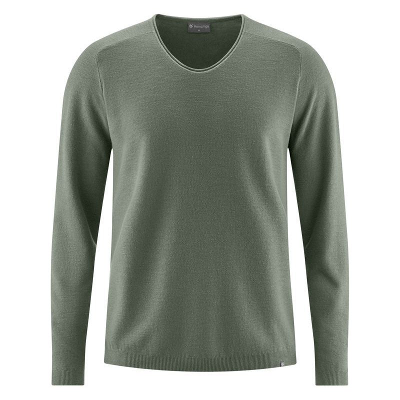 HempAge Pullover mit V-Ausschnitt