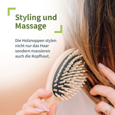 Niyok Haarbürste groß mit Holznoppen