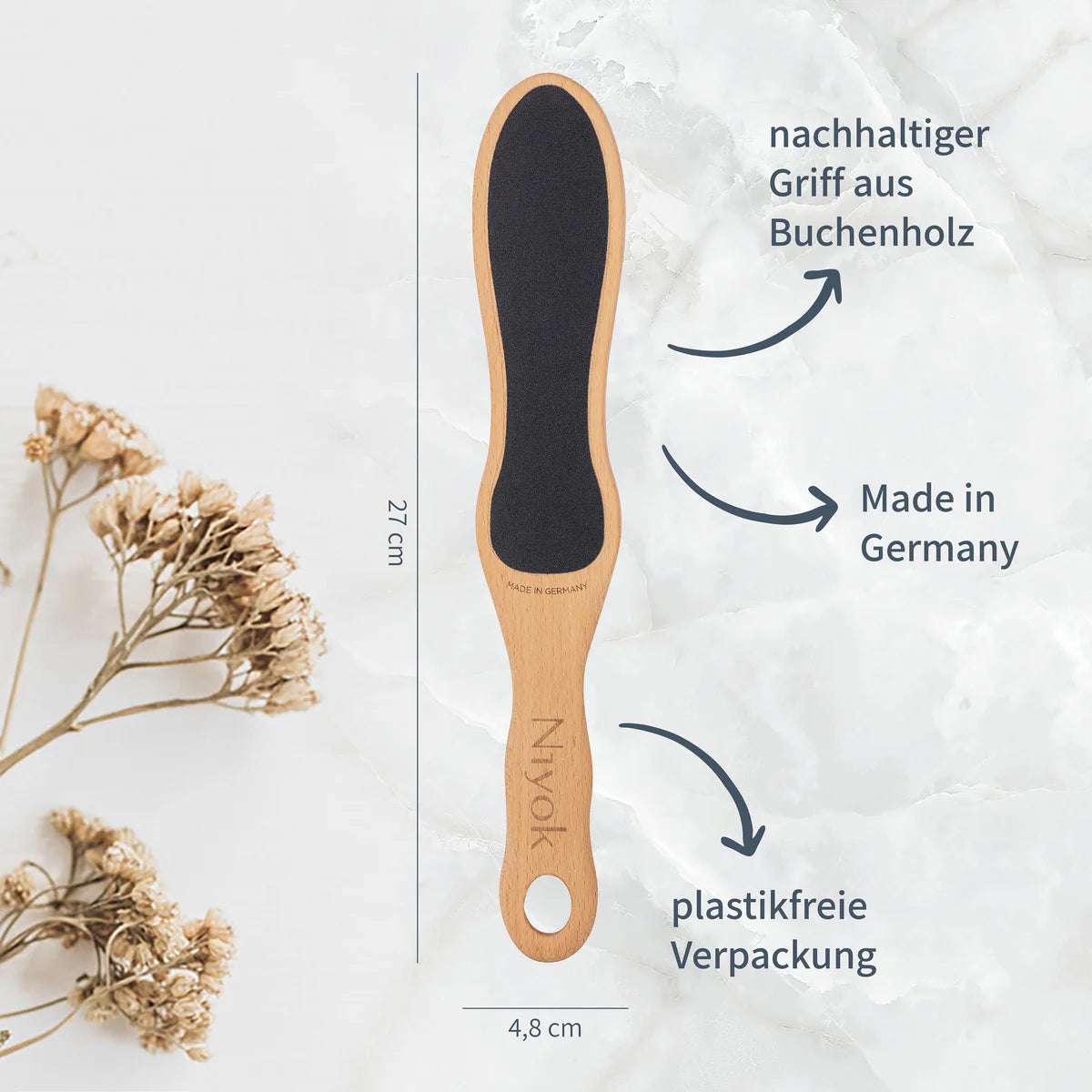 Niyok Fußfeile Buchenholz