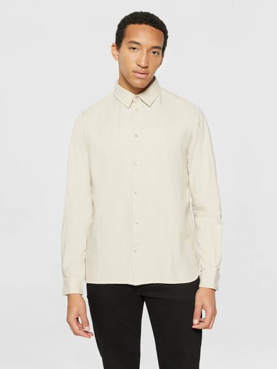 Regular fit heavy twill flannel shirt