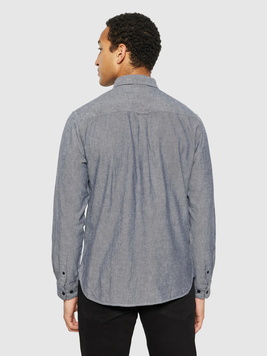 Regular fit heavy twill flannel shirt