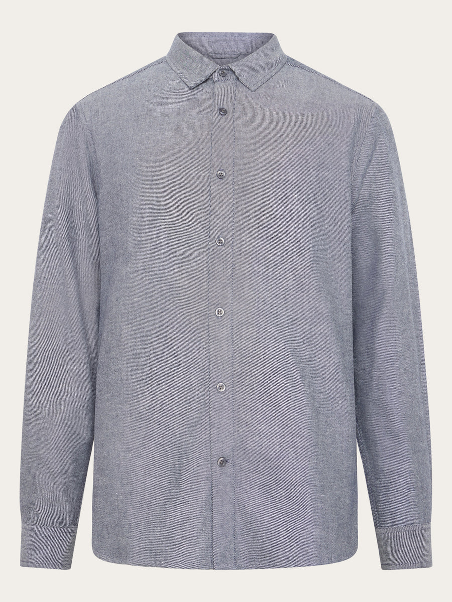 Regular fit heavy twill flannel shirt