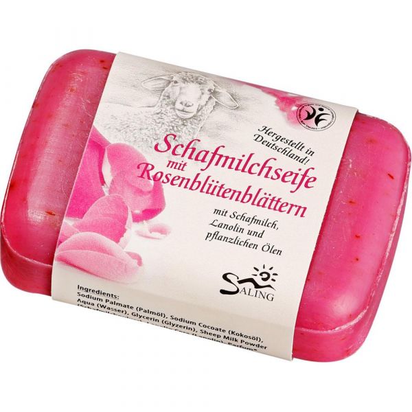 Saling Schafmilchseife mit Rosenblüten