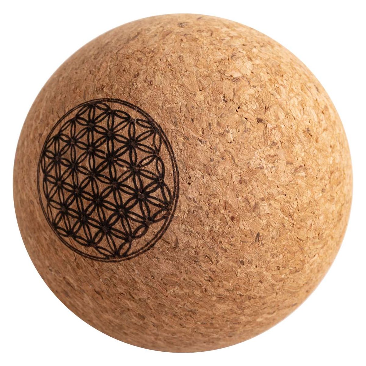 Berk Faszienball aus Kork, mittel mit Blume des Lebens, ø 8 cm