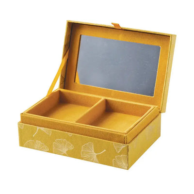 A Beautiful Story Large Jewelry Box with Mirror Ginkgo