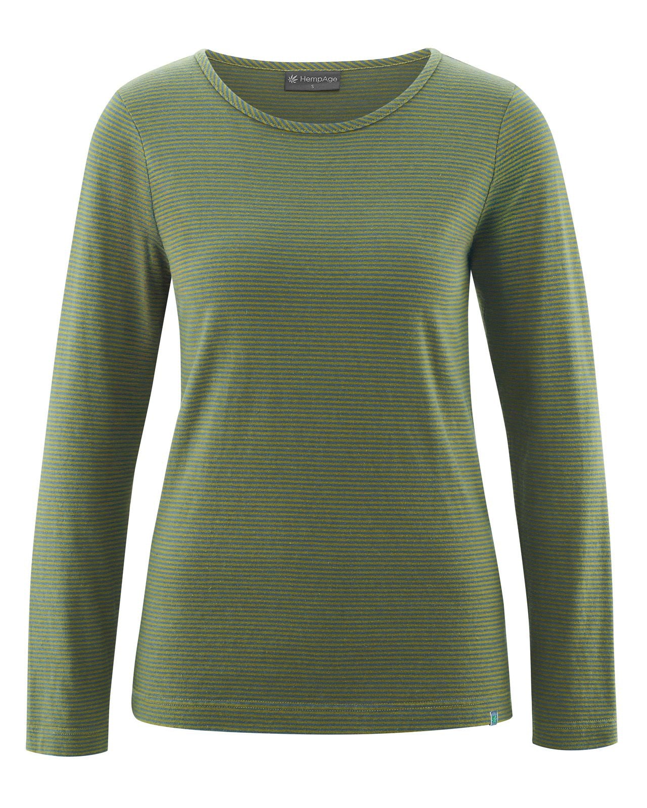 HempAge Damen-Shirt langarm, gestreift