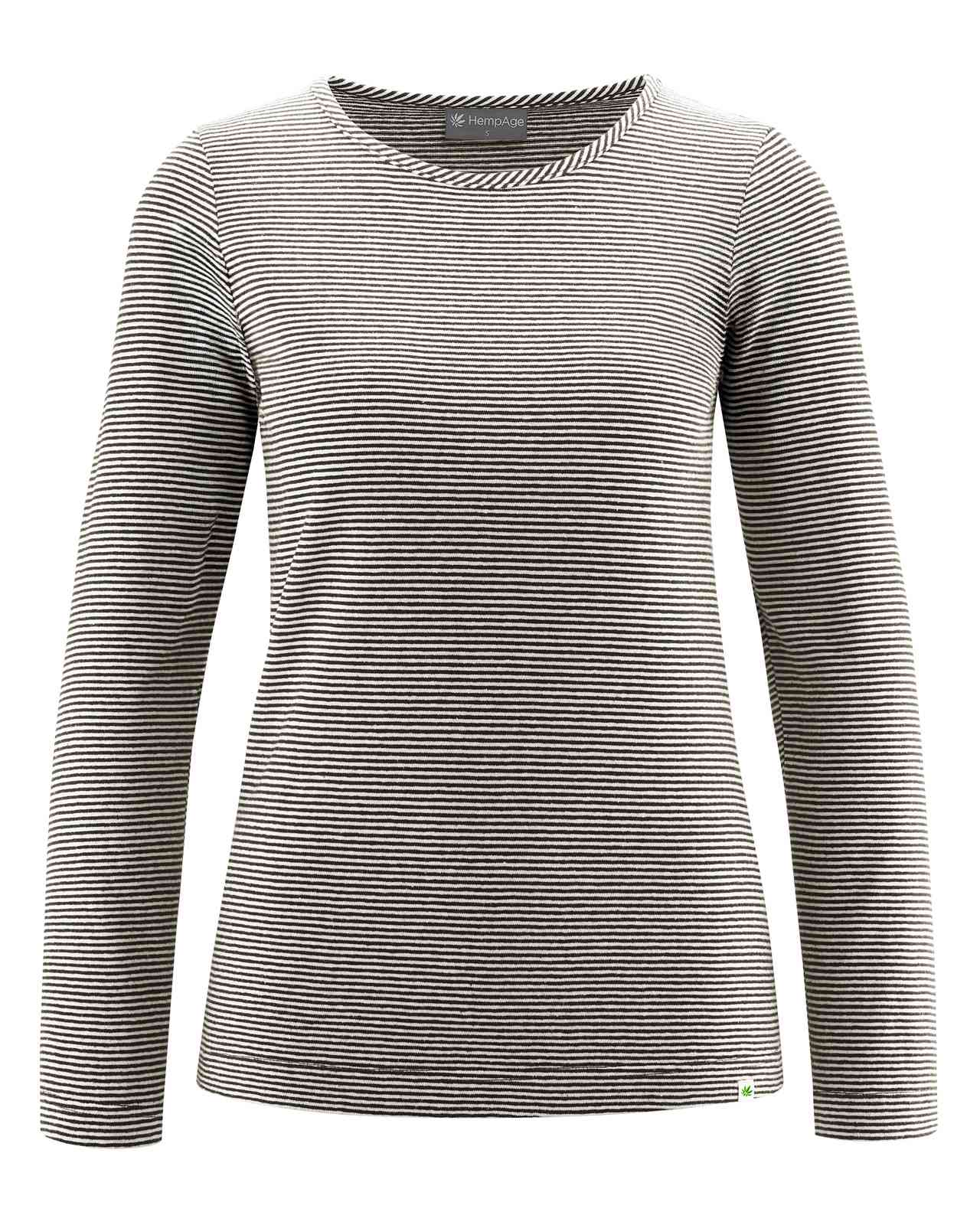 HempAge Damen-Shirt langarm, gestreift